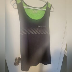 Under Armour Black and Neon Green Running Tank